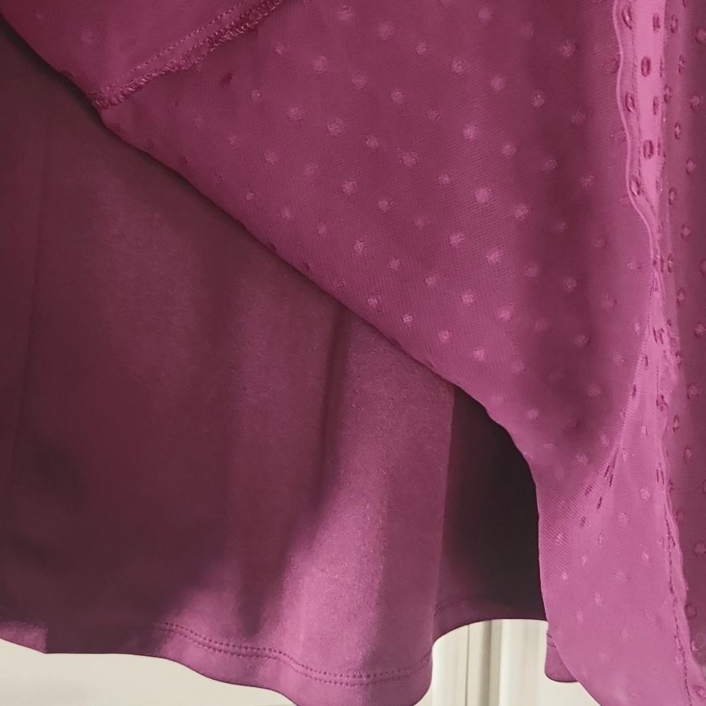 LANE BRYANT | Neck Tie Sheer Swiss Dot Blouse - Picture 4 of 9